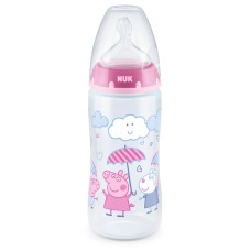 NUK First Choice+ TEMPERATURE CONTROL шише 300ml 6-18m со M силиконска цуцла NUK First Choice+ TEMPERATURE CONTROL шише 300ml 6-18m со M силиконска цуцла