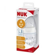 NUK First choice+ шише 150ml 0-6m + М силиконска цуцла NUK First choice+ шише 150ml 0-6m + М силиконска цуцла