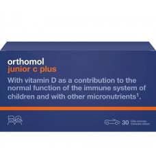 ORTHOMOL Junior C Plus 30 дозирања - 90 таблети за џвакање со вкус на диви бобинки